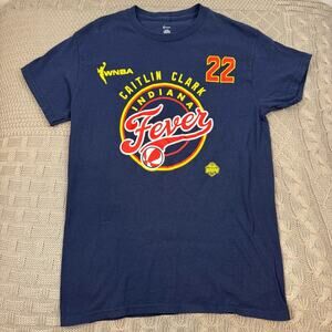 Indiana Fever Caitlin Clark Women’s Short Sleeved Navy Blue Tee ~ M FITS S